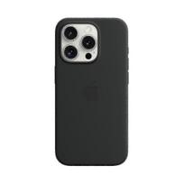 (Juoda)Apple iPhone 15 Pro silikoninis dėklas su MagSafe