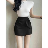 Women High Waist Wrap Skort With Side Tie Knot Detail S juoda
