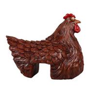 Chicken-Shaped Fence Ornament, Resin with 3D Feather Texture, Cute Fat Chicken Figurine for Home Garden Farm Patio Backyard ruda