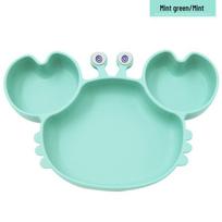 Silicone 3-Compartment Kids' Plate Set - 9-Piece Food-Grade Silicone Tableware for Mother & Baby