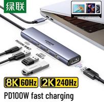 UGREEN 5-in-1 USB-C į DisplayPort 1.4 doko stotelė