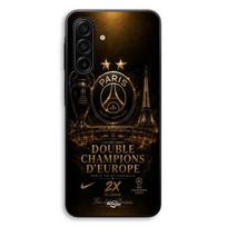 Case For Samsung Galaxy A56 PSG champions league 2 stars black and gold Maniacase juoda