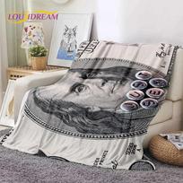 3D Rich Dollar Euro Pound Money Cartoon Soft Flannel Blanket for Beds Bedroom Sofa Picnic,Throw Blanket for Outdoor Leisure Nap 80x120cm(31x47inch)