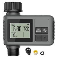 Sprinkler Timer Smart Programmable Digital Garden Hose Water Drip Irrigation With Rain Delay Manual Watering System pilka spalva