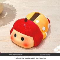 Cute Cartoon Pull-Out Tissue Box Ornament for Living Room - Light Luxury Design