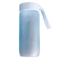 Durable 600ml/20.29oz Plastic Water Bottle Matte Finish With Carry Strap Sports Water Bottle Reusable Leakproof Water Bottle Gym mėlyna