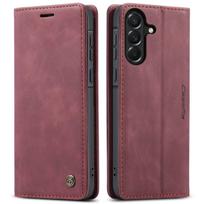 For Samsung Galaxy A37 A57 Wallet Case, PU Leather Flip Cover with Card Holder, Magnetic Closure, Kickstand, Shockproof TPU Case For Galaxy A57 tamsiai ruda spalva