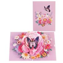 3D Happy Birthday Card Four-Layer Birthday Cake Pop Up Greeting Card Foldable Best Wishes Mother's Day card Birthday Party