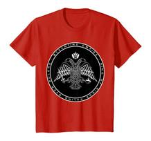 Rytų Romos Bizantijos imperijos dvigalvio erelio emblema Marškinėliai 100% medvilnė Apvalia kaklo iškirpte Trumpomis rankovėmis Laisvalaikio vyriški marškinėliai Dydis S3XL 4XL black