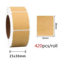 S-260/320/420/800PCS Bulk Kraft Stickers Blank Office Labels For Kitchen Food Jars Glass Bottles Classification Stickers