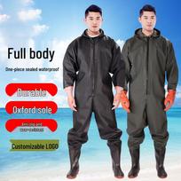 Thickened Full-Body Wader with Integrated Boots and Gloves 41