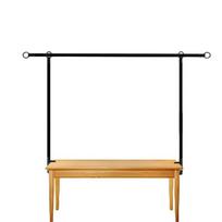 Stalo strypo stovas, reguliuojamo ilgio, tinkamas įvairaus dydžio stalams, metalinis, gėlių lankas su balionais, vestuvių dekoracija 242x100cm black