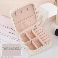 Compact Jewelry Box for Earrings, Studs, Rings, and Necklaces - Portable Travel Storage and Display Case 9.5*9.5*5 cm