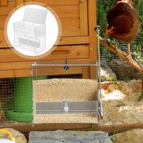 Rutin Chicken Automatic Feeder Clear Acrylic Food Holder Sturdy Bite Resistant for Parrot Convenient Filling Multi-Use Poultry 15X7.8X14.2CM