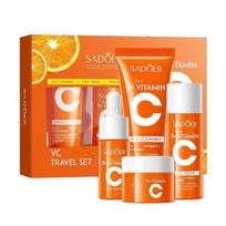 Vitamin C Brightening Travel Skincare Set All-in-One Cleanser Toner Essence Cream