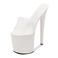 Moteriški vasariniai aukštakulniai batai Stiletto Seksualūs Vandeniui atsparūs Platforminiai Neapkenčiu Dangaus Aukščio Itin aukštos šlepetės 1986 Serija 17cm Kulnas 7cm Platforma LFD 34 balta
