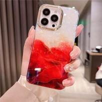 iPhone 13 Pro Max Blizganti Svajonių Korpuso Įtrūkusi Marmurinė Telefono Danga iPhone 12 11 Pro Max 14Plus 14pro Atsparus Smūgiams Dangtelis For iPhone 11Pro Max red