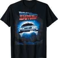 Back To the Future Hovering DeLorean T-Shirt S juoda