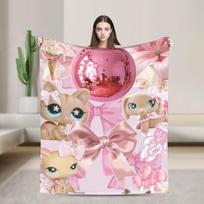 Littlest Pet Shop Blanket Quality Super Soft  Bedding Throws Spring Kids Outdoor Graphic Bedspread 30x40in