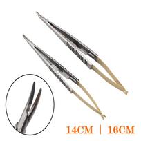 Dantų chirurginiai ortodontiniai implantai Castroviejo adatų laikikliai 14 cm 16 cm odontologo instrumentai odontologijos įrankiai 14cm gray