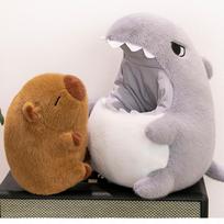 New Crocodile Capibala Plush Toy Soft Fluffy Capybara Stuffed Animal Cute Pillow Doll Gift for Kids Birthday 30cm pilka spalva