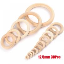 12-125mm Mediniai žiedai kramtukas Rankų darbo Kūdikio Natūralūs Klevo Mediniai Kramtukai Karoliukams Apyrankėms Pasidaryk pats Amatai Medinis Kramtukas beige