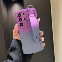 S26 Ultra Double Color Wave Wrist Strap Case for Samsung Galaxy S26+ S25 S24 Ultra S23FE S22 Plus S21 A36 A26 Ring Bracket Cover Galaxy S26