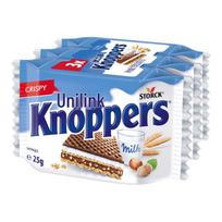 Knoppers Pieno Šokolado Lazdelės su Lazdyno Riešutais