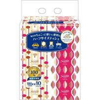 Sarasa Soft Pack Half Tissues, Size, 180W, 10-Pack balta
