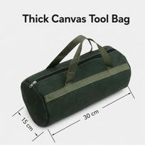 Thickened Canvas Tool Bag With Zipper And Carry Handles For Car Repair Electrician Tools BBQ Tools Garage And Outdoor Storage Organizer 30×15cm