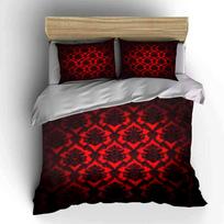 Elegant Red Damask Three-Piece Set Kid'S And Adults' Bedroom Decor, Exquisite Three-Piece Bedding Set Gift EU Twin 135X200cm&set