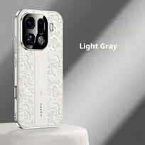 Luxurious Leather Back Electroplated Soft TPU Cover Case For OPPO Find X9 Pro OPPO Find X9 Pro šviesiai pilka spalva