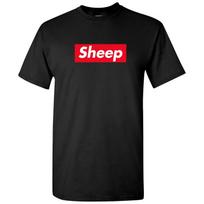 Sheep Box Logo - Funny Parody Trendy Ironic Urban Streetwear Novelty T Shirt XL