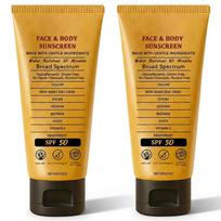 2pcs Reef Safe Mineral Sunscreen SPF 50 with Zinc Oxide, NonGreasy Tallow Formula for Face and Body