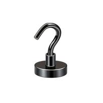 Uchwyt Magnetyczny Haczyk 16X5Mm, Mocny Magnes Czarny, Hunter, Udźwig 8 Kg