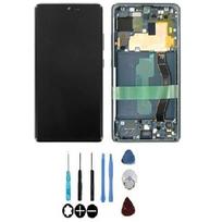 Écran LCD + vitre tactile - SAMSUNG - Galaxy S10 Lite G770F - Assemblé sur châssis - Blanc - Original balta