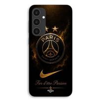 Dėklas Samsung Galaxy S24 FE PSG dvigubam čempionui ir didžiuotis, juodas ir auksinis Maniacase juoda