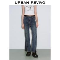 UR 2025 Women's Retro Spliced High-Waist Denim Jeans 30 mėlyna