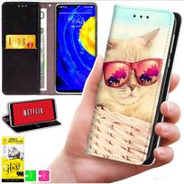 Etui Typu Portfel Do Motorola Moto G56 - Pokrowiec Bluemoon Nadruk + Szkło 9H