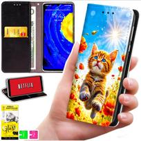 Etui Typu Portfel Do Motorola Moto G56 - Pokrowiec Bluemoon Nadruk + Szkło 9H
