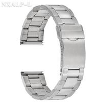 12 14 16 18 20 22 24mm Bracelets Stainless Steel Watch Band Universal Men Strap Folding Buckle Wristband Strap Watch Accessories 22mm sidabras