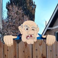 Nosy Old Man Fence Decoration Illustration Jardin Elderly Lady Outdoor Decoration Garden Yard Fence Decorative Craft a