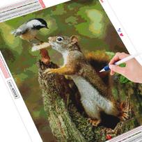 Deimantinė tapyba Voverė Naujas atvykimas Siuvinėjimas Gyvūnas Mozaika Rankų darbo Namų dekoravimas 20X30CM