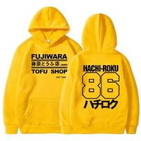 Initial D Unisexga Hachiroku Shift Drift Unisex Hoodie Takumi Fujiwara Tofu Shop Delivery AE86 Unisexs Clothing Brand Hooded Sweatshirt 2XL