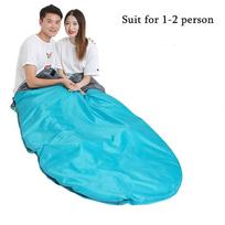 1-2 Person Adult Sleeping Bag Portable Outdoor Camping Travel Thick Watewrproof Warm Cotton Sleeping Bag Large Size Four Season blue