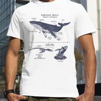 Humpback Whale Anatomy Shark Lover T-Shirt Summer Men Street Hip Hop Punk Style Boy Loose Oversized Casual Fashion Tees S