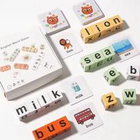 Montessori Raidžių Rašybos Žaislai Ankstyvasis Ugdymas Žodžių Rašyba Mediniai Kaladėlių Žaidimai Vaikų Mokymasis Anglų Kalbos Kortelės Dėlionės Žaidimas beige