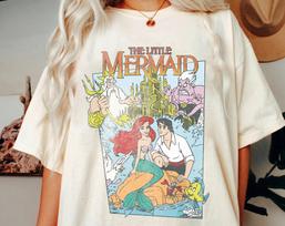 Vasarinis Disney Mažoji undinėlė Grafinis marškinėlis Vyrams Moterims Mados Medvilnės Kokybės Atsitiktinis Laisvas Trumpomis Rankovėmis Klasikinis Unisex S