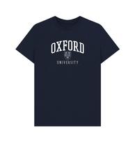 AUKŠČIAUSIOS KOKYBĖS OFICIALUS Oksfordo universiteto Oksfordo universiteto herbo Unisex marškinėliai Tamsiai mėlyni 3XL
