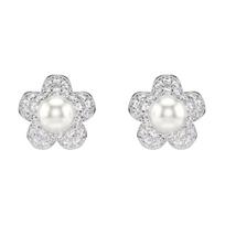 Swarovski Ariana Grande Exquisite Floral Design Crystal Earrings Women earrings White 5756098 Box (Random Color)
